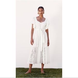Zara White Eyelet Maxi Dress